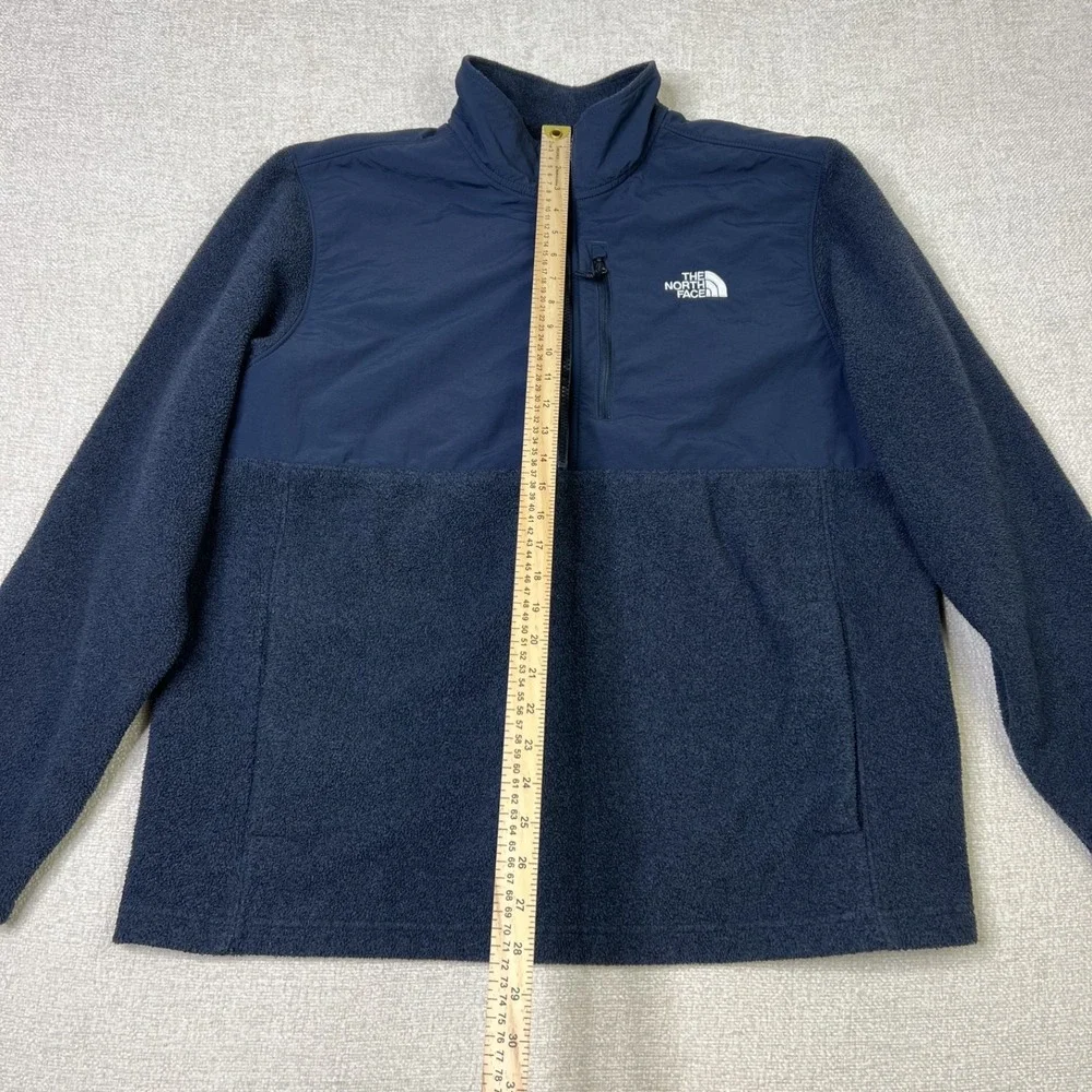 The North Face Denali Half Zip Fleece Jacket Navy Blue Half Zip Pocket Men's XL